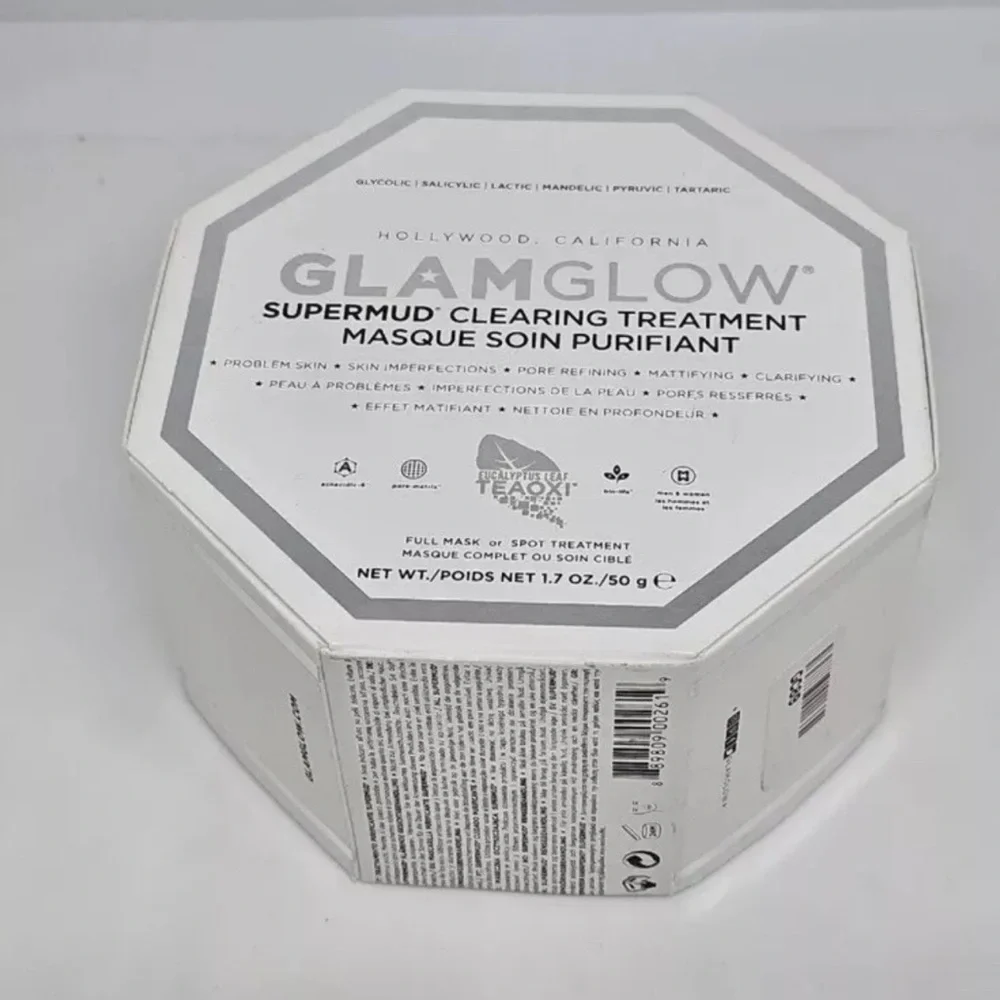 GLAMGLOW Supermud Clearing Mask 1.7oz Charcoal Acne Pore Detox NEW